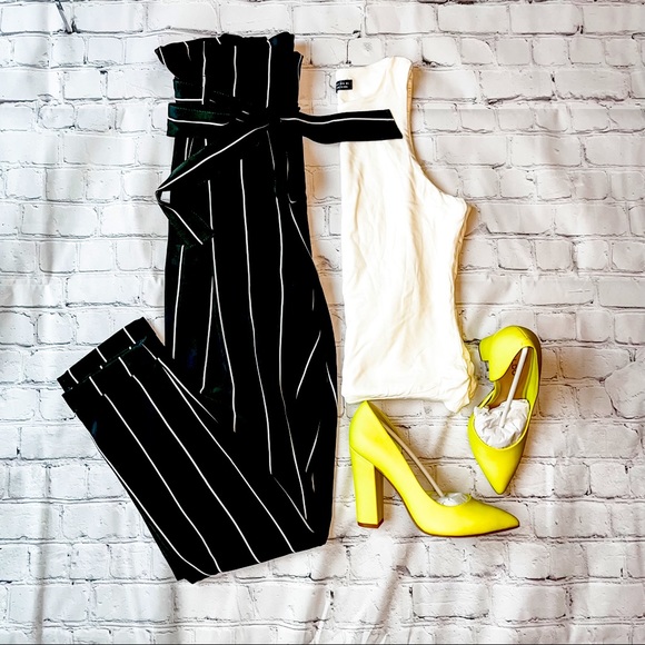 Streetwear Society Pants - NWOT- Streetwear Society - Paper-bag black and white strip